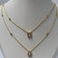 Collar Poderosa diseño doble perlas dorado