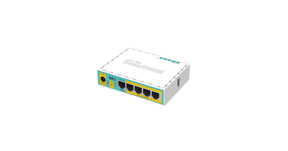 Router MikroTik hEX PoE lite RB750UPr2 con 5 puertos Fast Ethernet