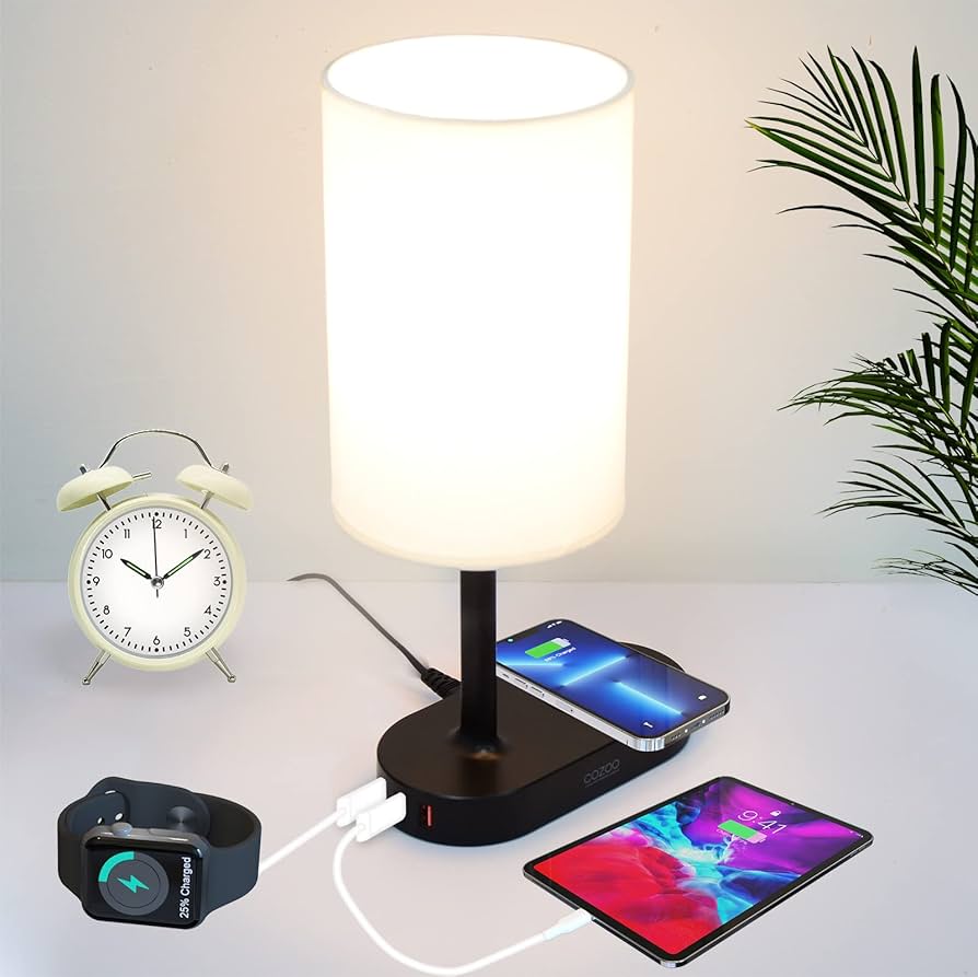 Lámpara LED de mesa Ktl S01 con smartphone cargando