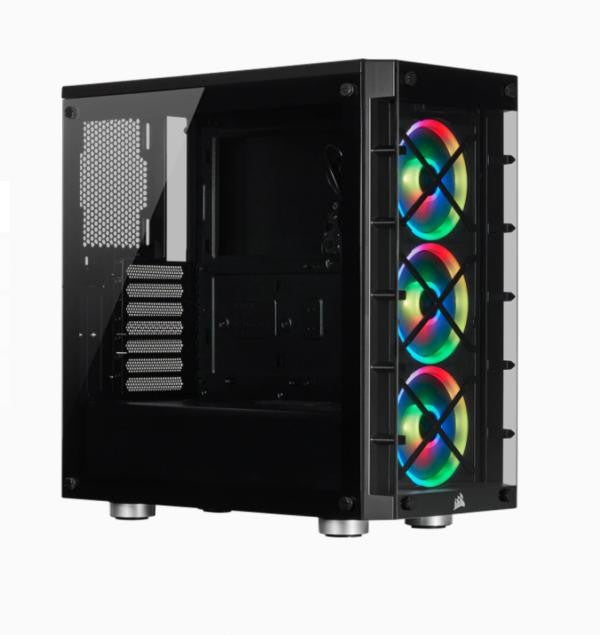 CASE GAMING RGB CORSAIR ICUE 465X MID TOWER VENTILADORES 3 DE 120MM CON VIDRIO LATERAL Y MALLA FRONTAL CC-9011188-WW