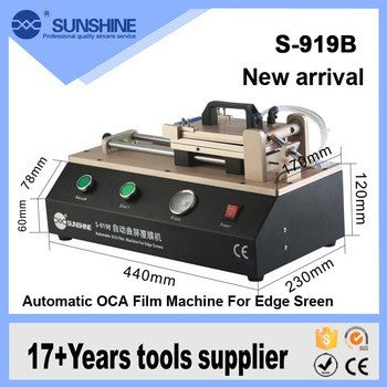 LAMINADORA MAQUINA AUTOMATICA PARA LA LAMINA DE OCA S-919B IDEAL PARA LCD CON CURVAS SUNSHINE