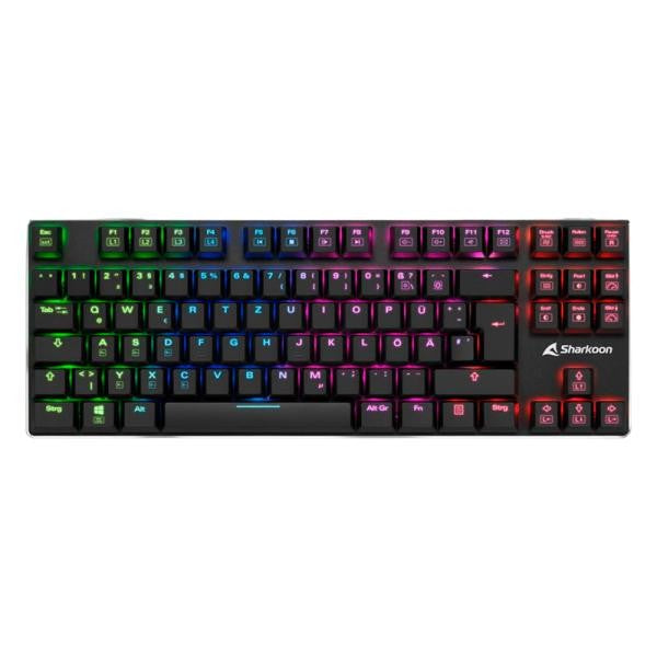 TECLADO GAMING RGB SHARKOON PUREWRITER TKL MECANICO ALÁMBRICO USB INGLÉS SWITCH ROJO 4044951021505