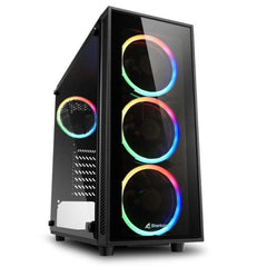 CASE GAMING RGB SHARKOON TG4 MID TOWER VENTILADORES 4 DE 120MM CON VIDRIO LATERAL Y FRONTAL 4044951026685