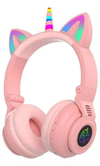 AUDIFONOS BLUETOOTH DISEÑO UNICORNIO MODELO T-327 ROSADO