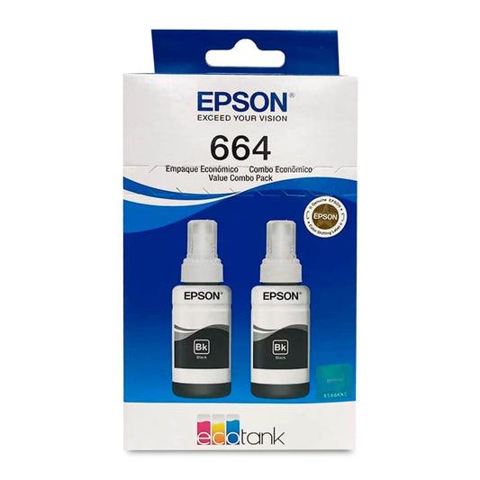 Epson tinta doble negro original P/l110/l200/l210/l350/l355/l555 - T664120-2P