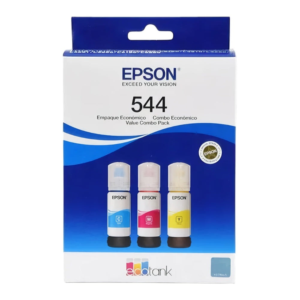 Epson botella de tinta T544 pack de 3 colores cian magenta y amarillo - T544520-3P
