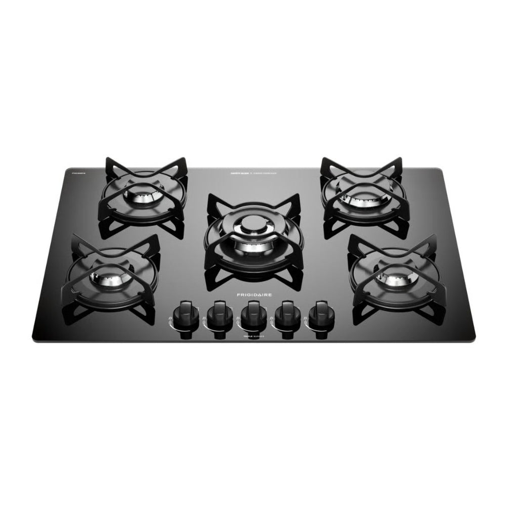 Frigidaire plantilla de gas 30" vidrio templado empotrable 5 quemadores FTGC3050VB