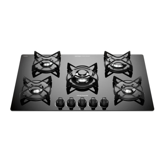 Frigidaire plantilla de gas 30" vidrio templado empotrable 5 quemadores FTGC3050VB