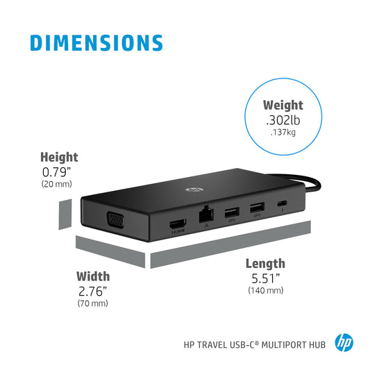HP docking universal USB-C multipuertos 50H55UT