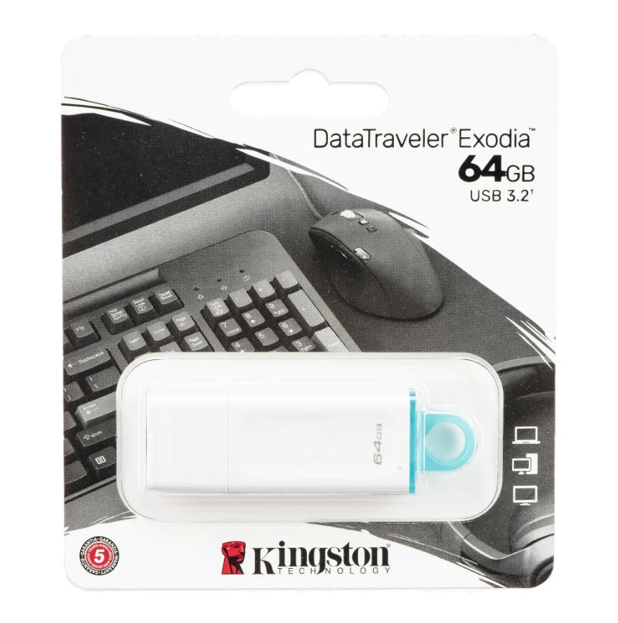 Kingston memoria exodia blanca 64GB usb 3.2 KC-U2G64-5R