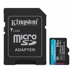 Kingston memoria microSDXC 64 GB canvas go plus gen4 200MB/s A2 U3 V30 card ADP - SDCG4/64GB