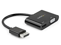 StarTech.com Adaptador DisplayPort a HDMI VGA - Dongle Convertidor DisplayPort 1.2 HBR2 a HDMI 2.0 (4K 60Hz) o VGA 1080p - Adaptador DP a Monitor HDMI o VGA
