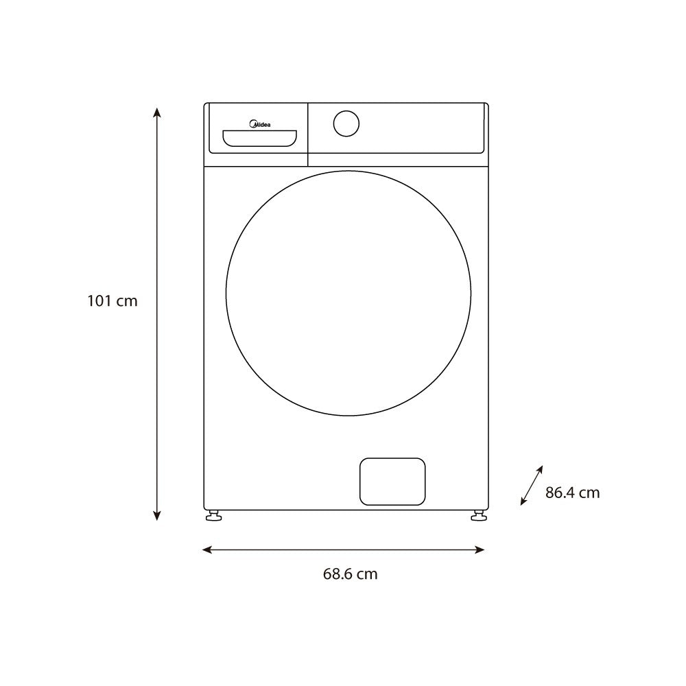 Midea lavadora carga frontal 21 kg color silver MH04W45/S-CA
