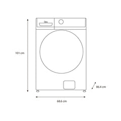Midea lavadora carga frontal 21 kg color silver MH04W45/S-CA