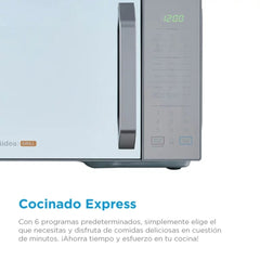 Midea microondas 1.1pc puerta acabado espejo gabinete gris con grill MMDXG11S2MG