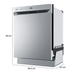 Midea lavaplatos empotrable 14 servicios color silver MDWPS1401KSS