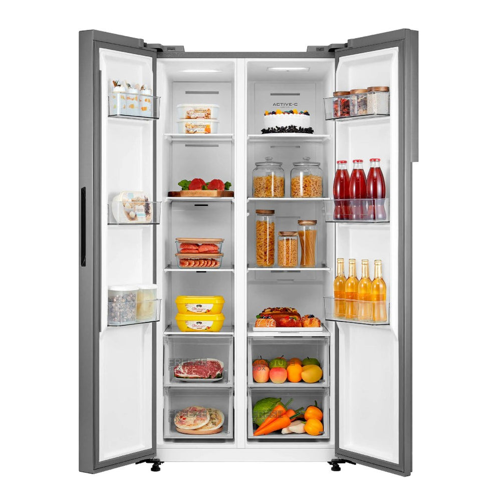 Midea refrigerador 16 pc color acero side by side inverter MDRS619FGM46