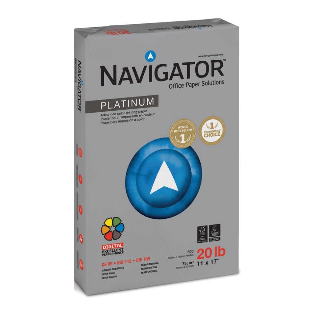 Navigator caja 5 und resma doble carta 11 x 17, 500 hjs 75Gr