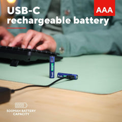 Trust pilas AAA recargables en USB-C azul - 25585