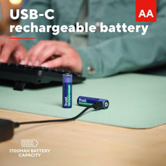 Trust pilas AA recargables en USB-C azul - 25584