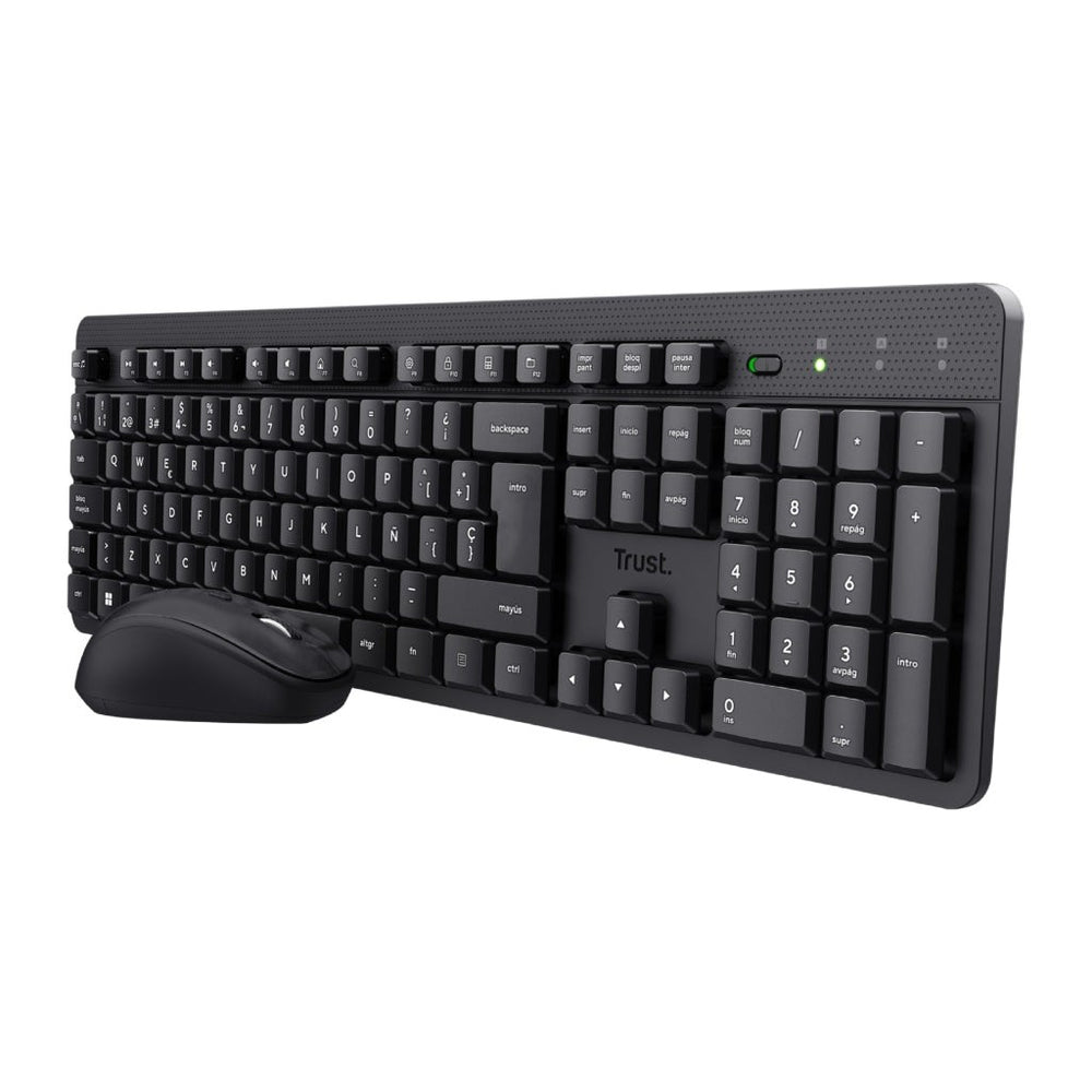Trust combo de teclado y mouse inalámbricos y silenciosos ES ODY II - 25020