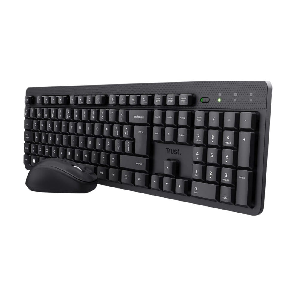 Trust combo teclado y mouse inalambrico silencioso Ody II en ingles - 25018