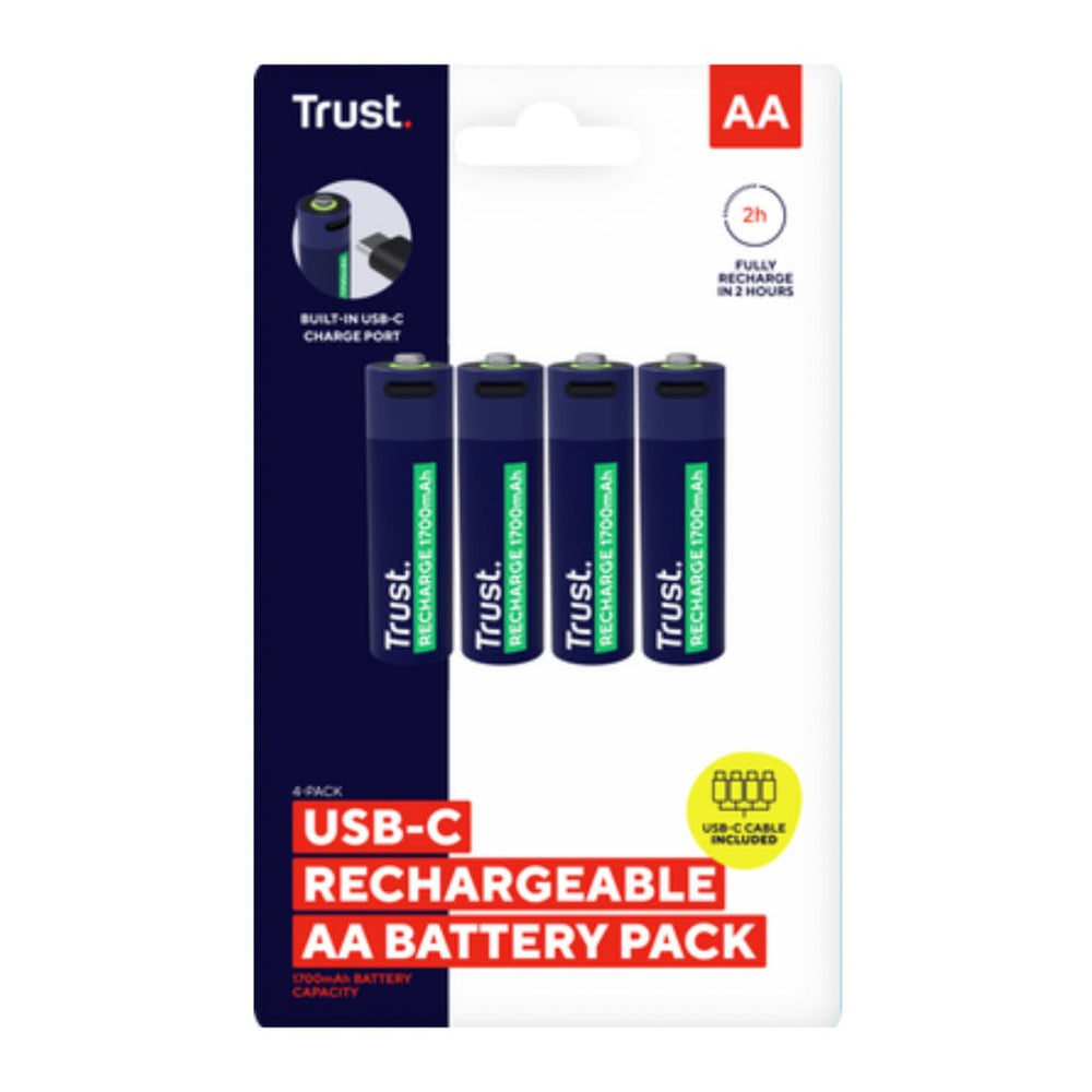 Trust pilas AA recargables en USB-C 4 pack -  25631