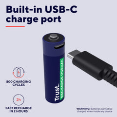 Trust pilas AA recargables en USB-C 4 pack -  25631