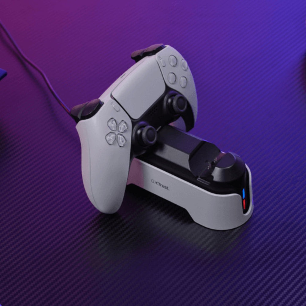 Trust GXT 255W soporte de carga rapida para mandos de PS5 blanco - 25597