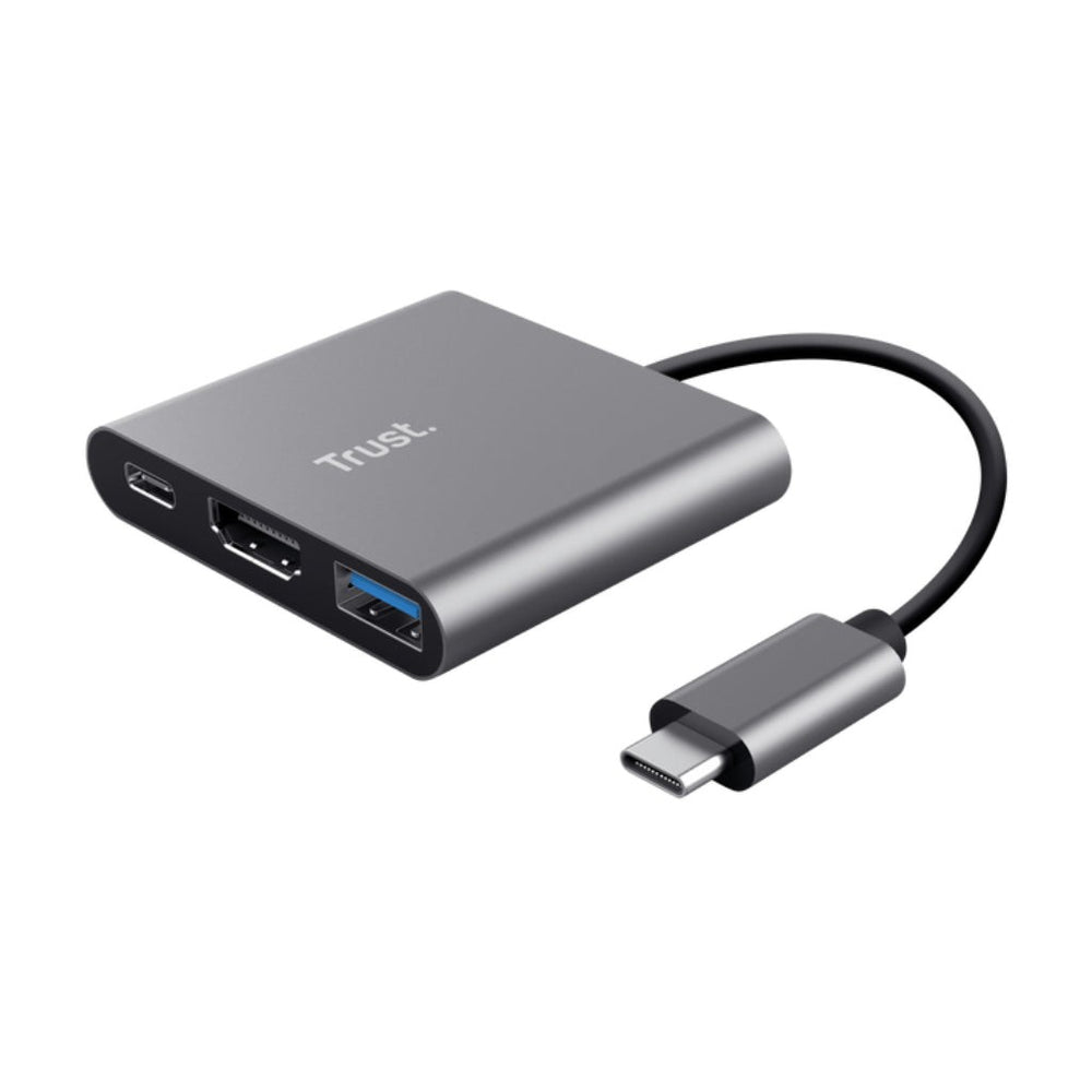 Trust adaptador 3-en-1 multipuerto USB-C-HDMI y-Tipo C - 23772