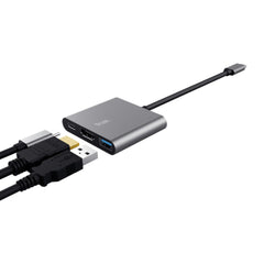 Trust adaptador 3-en-1 multipuerto USB-C-HDMI y-Tipo C - 23772
