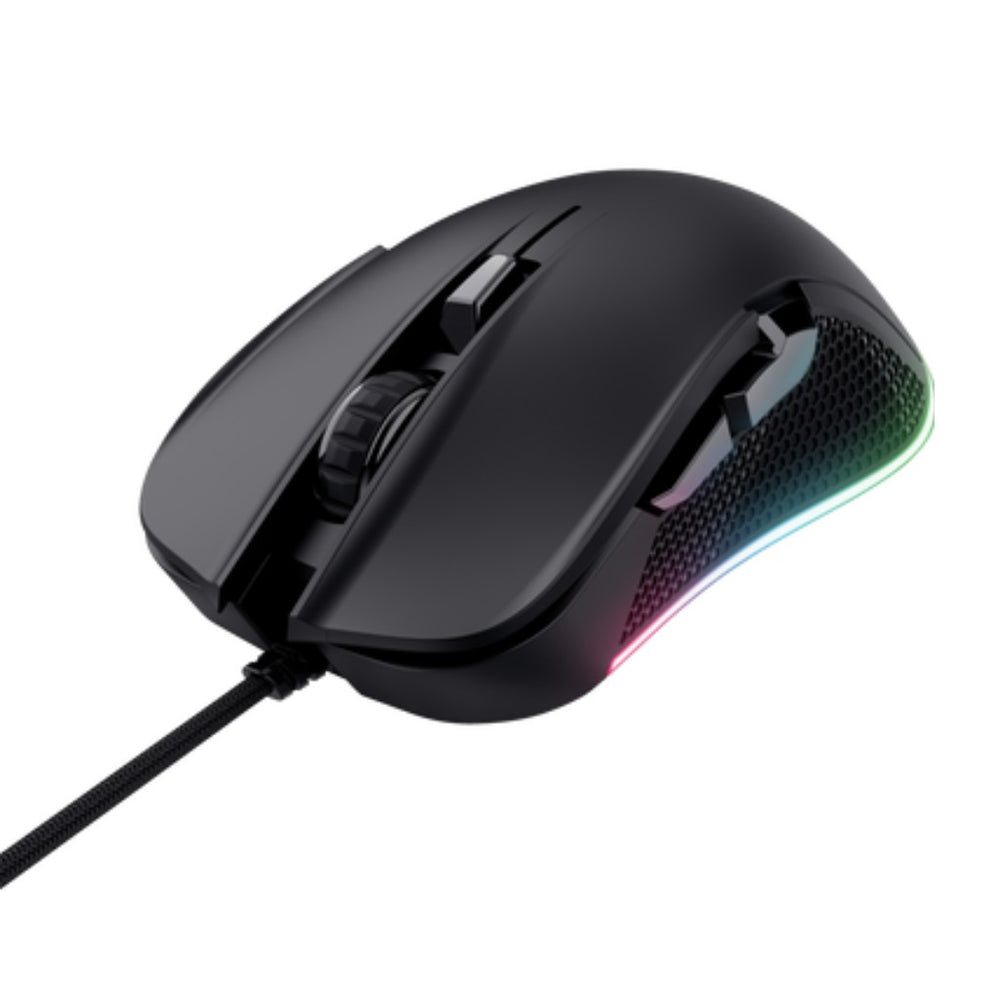 Trust mouse Eco GXT 923 YBAR color negro gaming resolución de 7200 ppp e iluminacion LED RGB - 24729