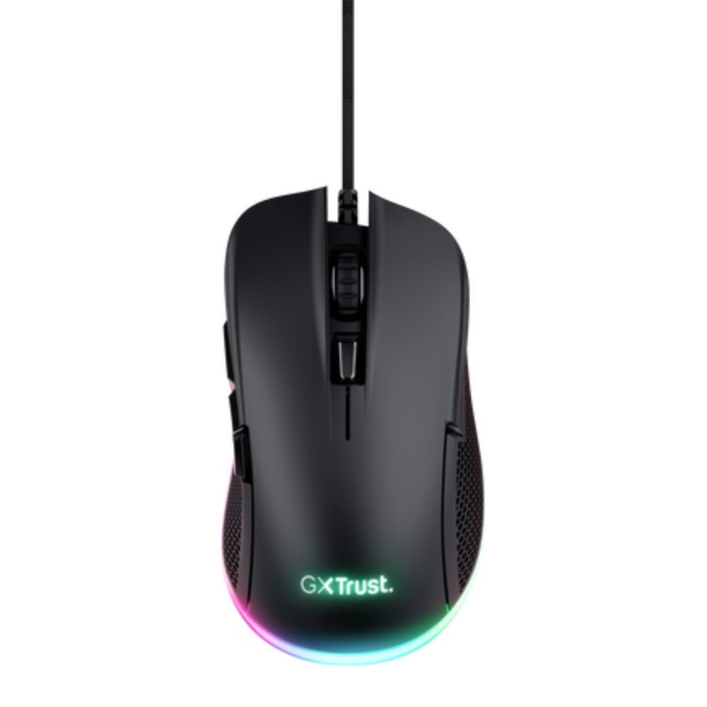 Trust mouse Eco GXT 923 YBAR color negro gaming resolución de 7200 ppp e iluminacion LED RGB - 24729