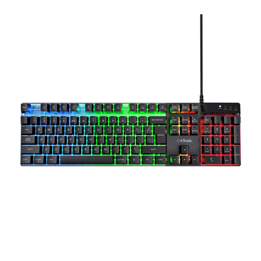 Trust teclado gamer color negro iluminado en español - 23823