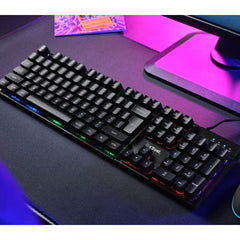 Trust teclado gamer color negro iluminado en español - 23823