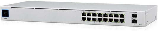 UniFi Switch USW-16-POE Gen2, Capa 2 de 16 puertos (8 puertos PoE 802.3af/at 8 puertos Gigabit) 2 puertos 1G SFP, 42W