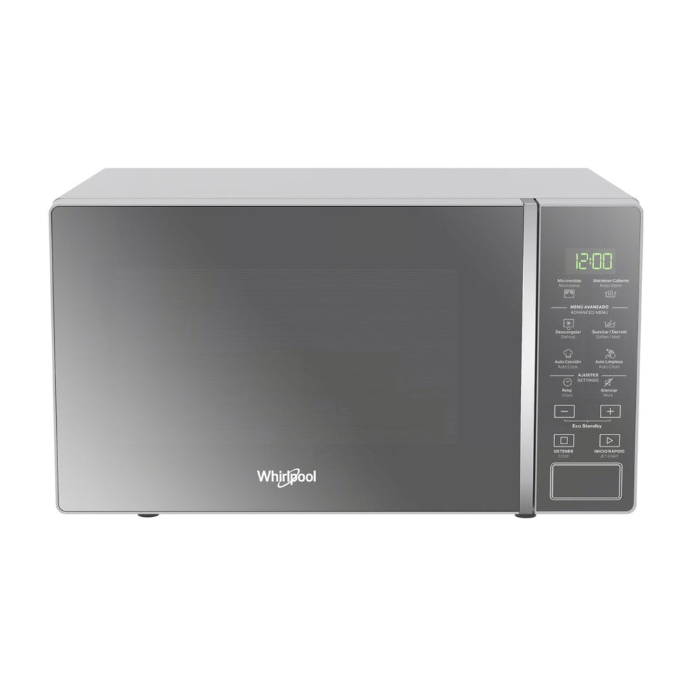 Whirlpool microondas 0.7 pies plateado acabado espejo WM1807D