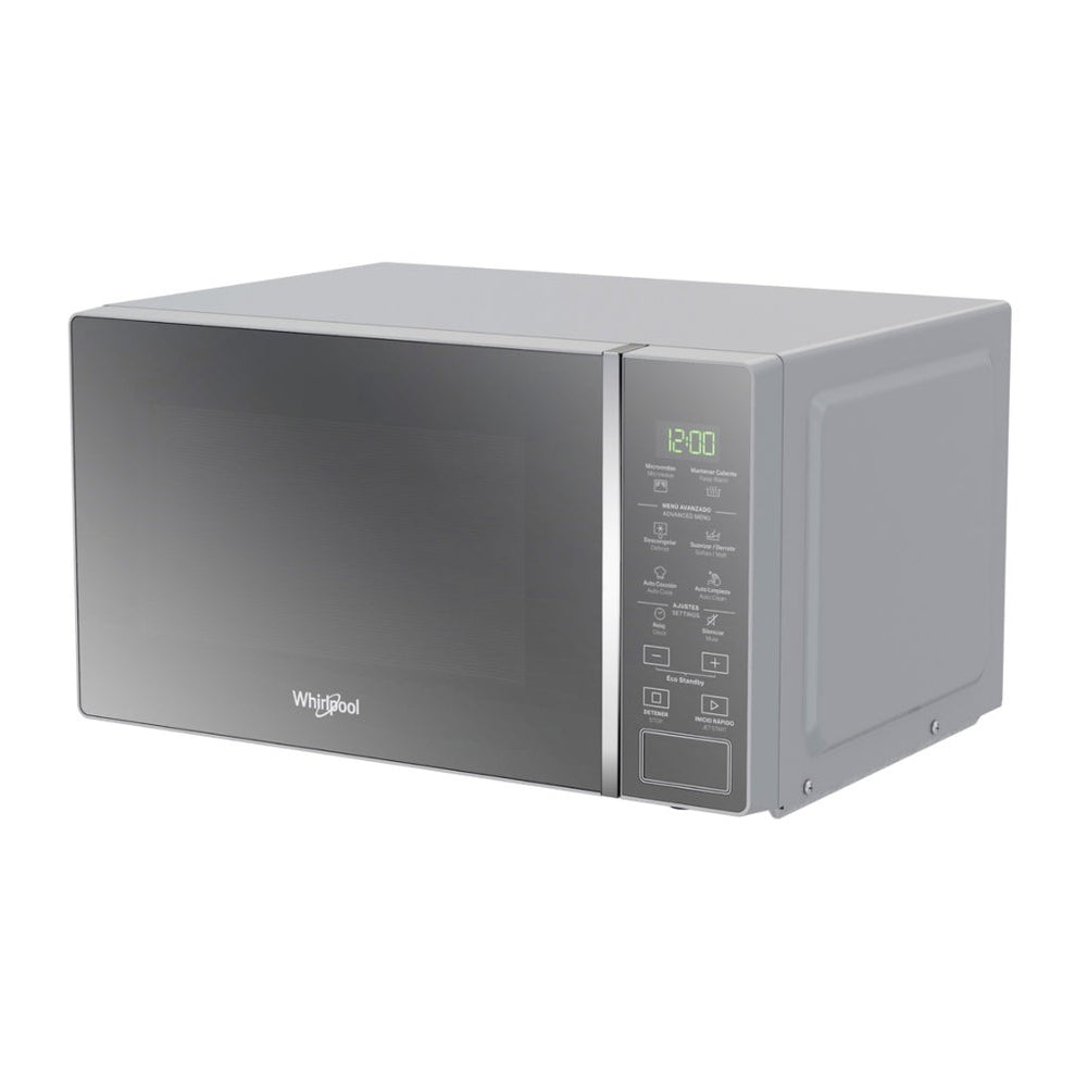 Whirlpool microondas 0.7 pies plateado acabado espejo WM1807D