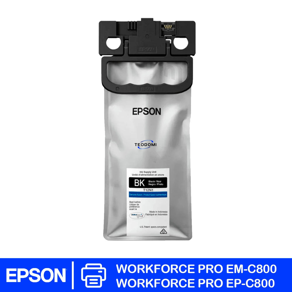 Bolsa de tinta Epson T12N100 negra para impresora WorkForce EM-C800