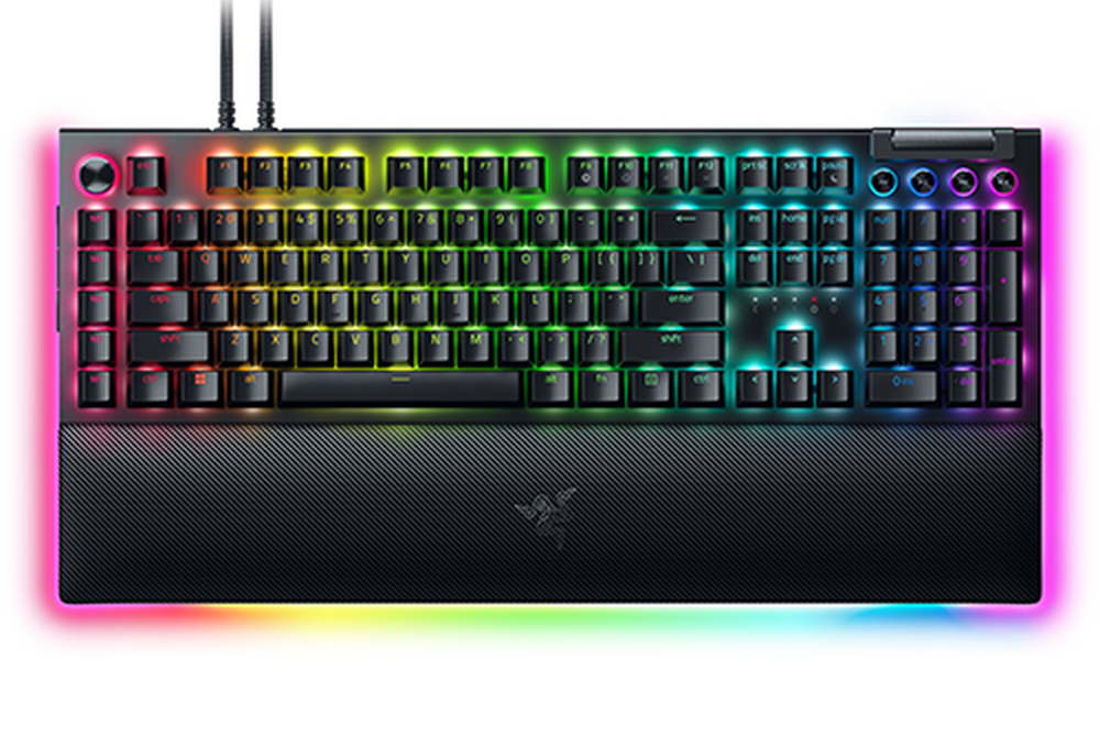 Detalle de los switches mecánicos táctiles del teclado Razer BlackWidow V4 X