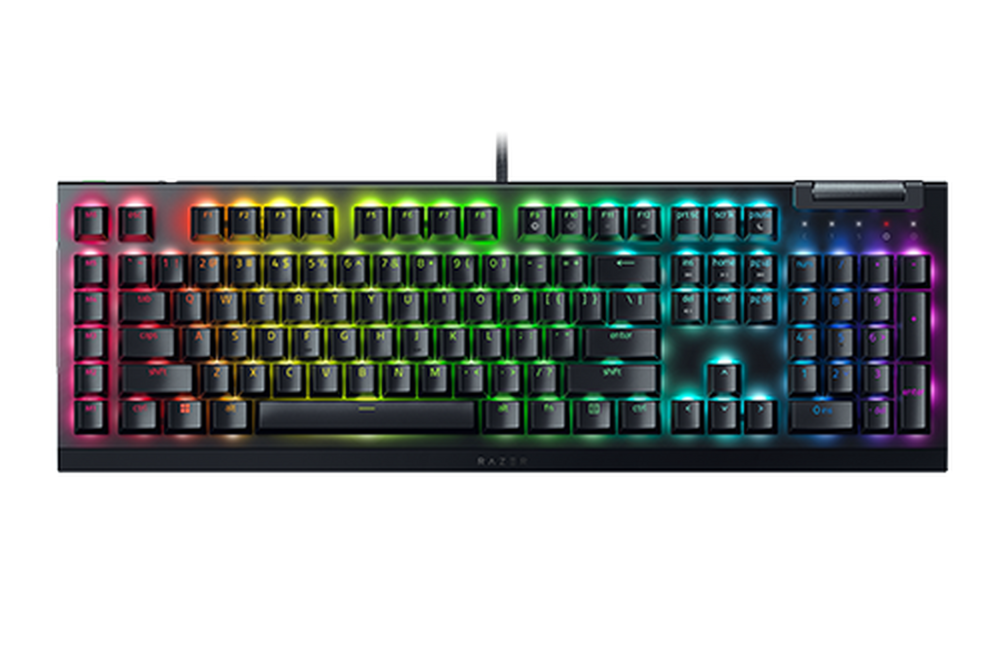 Detalle de los switches mecánicos del teclado Razer BlackWidow V4 X