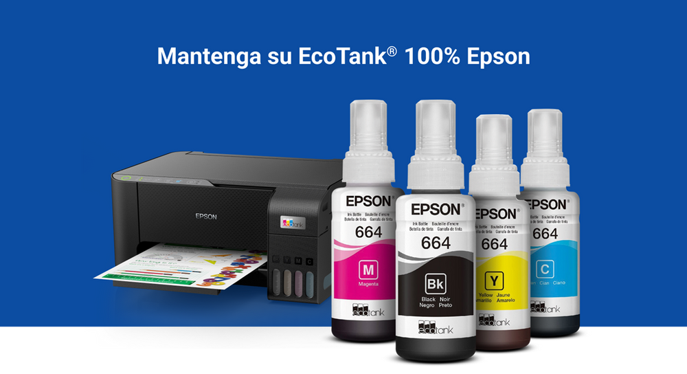 Botellas de tinta Epson T664 negro, cian, magenta y amarillo