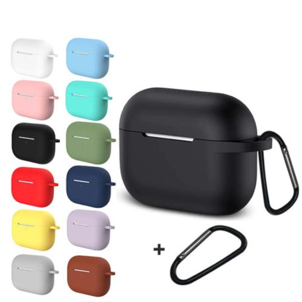 ESTUCHE SILICON COLORES PARA AIRPODS 3ERA GEN NEGRO