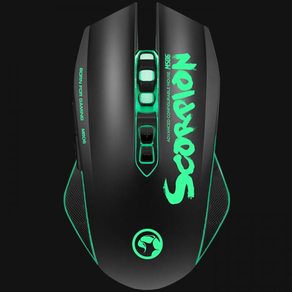 MOUSE LINEA SCORPION M506 MARVO - NEGRO / VERDE
