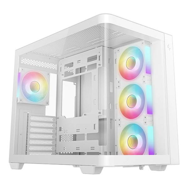 Case Deepcool CG530U 4F Wh Mid Tower Ventiladores 4 de 120MM con Panel Lateral y Frontal R-CG530U-WHAGA4-G - Blanco