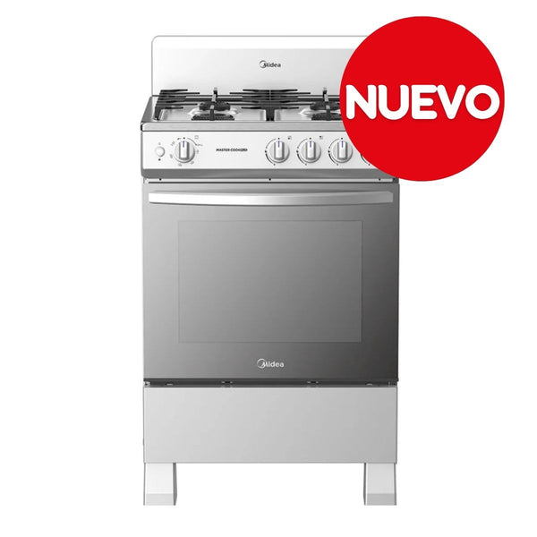 Midea cocina a gas 24 pulgadas 4 quemadores hierro fundido MGS24FS1BIABG