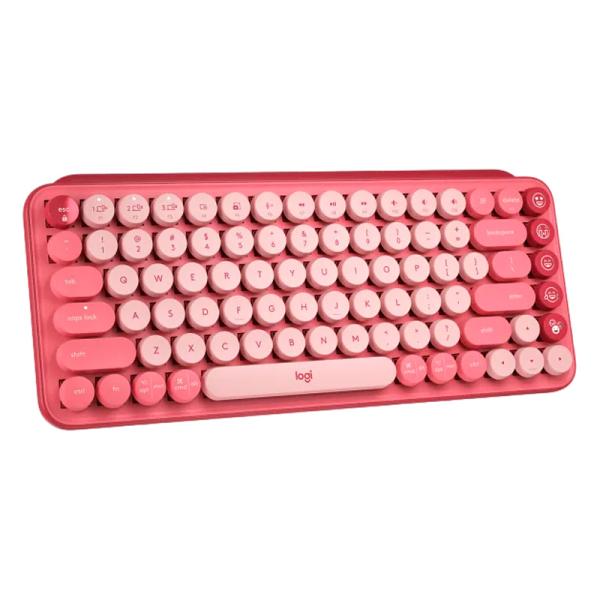 Teclado Logitech Pop Keys Mecánico Inalámbrico Bluetooth Español Switch Café 920-010709 - Rosado