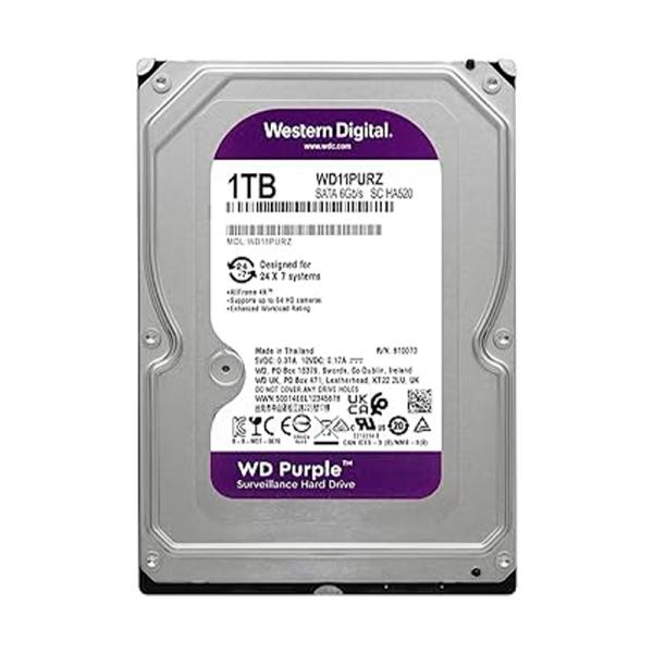 HD Interno 1TB Western Digital Purple WD11PURZ 3.5" Sata III 5400 Rpm 64MB Cache Surveillance - Morado