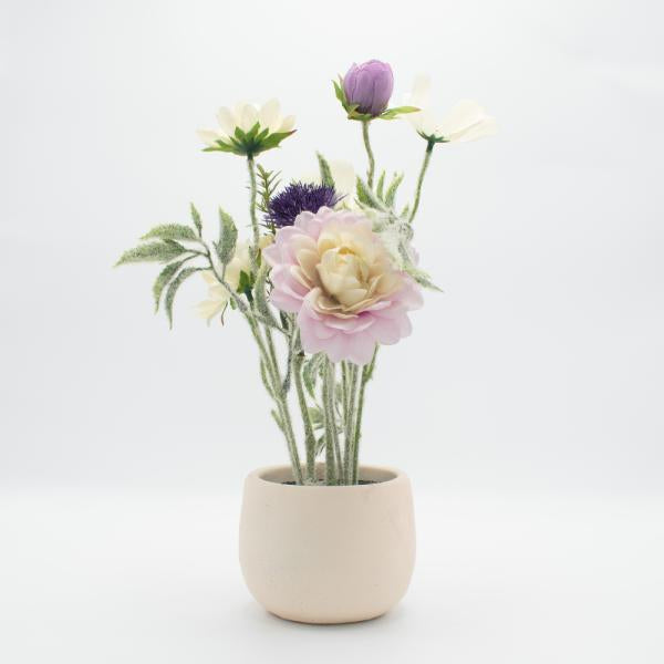 Paeoniaceaea artificial con florero esferico Imagen secundaria del producto