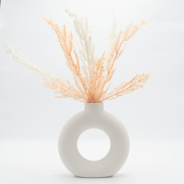 Espigas bicolor artificiales en florero con agujero Imagen principal del producto